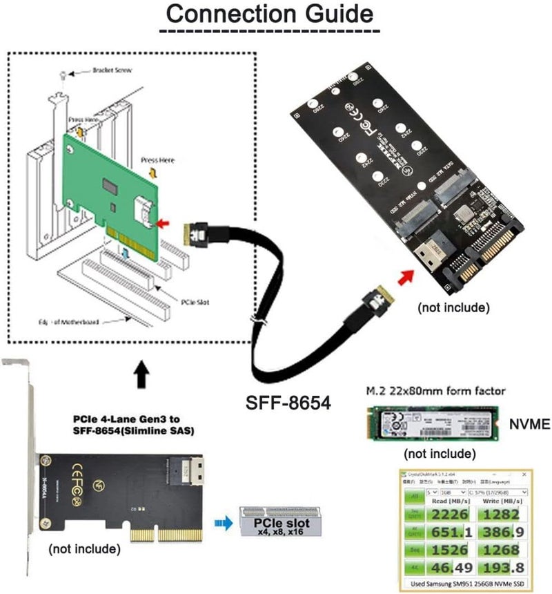 Chenyang SFF-8654 4i 38Pin Host Male to SFF-8654 38Pin Male PCI-E Slimline SAS Target Cable 40cm - Image 4